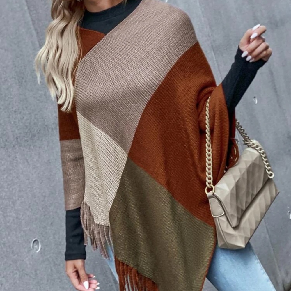 Super cute woman poncho sweater